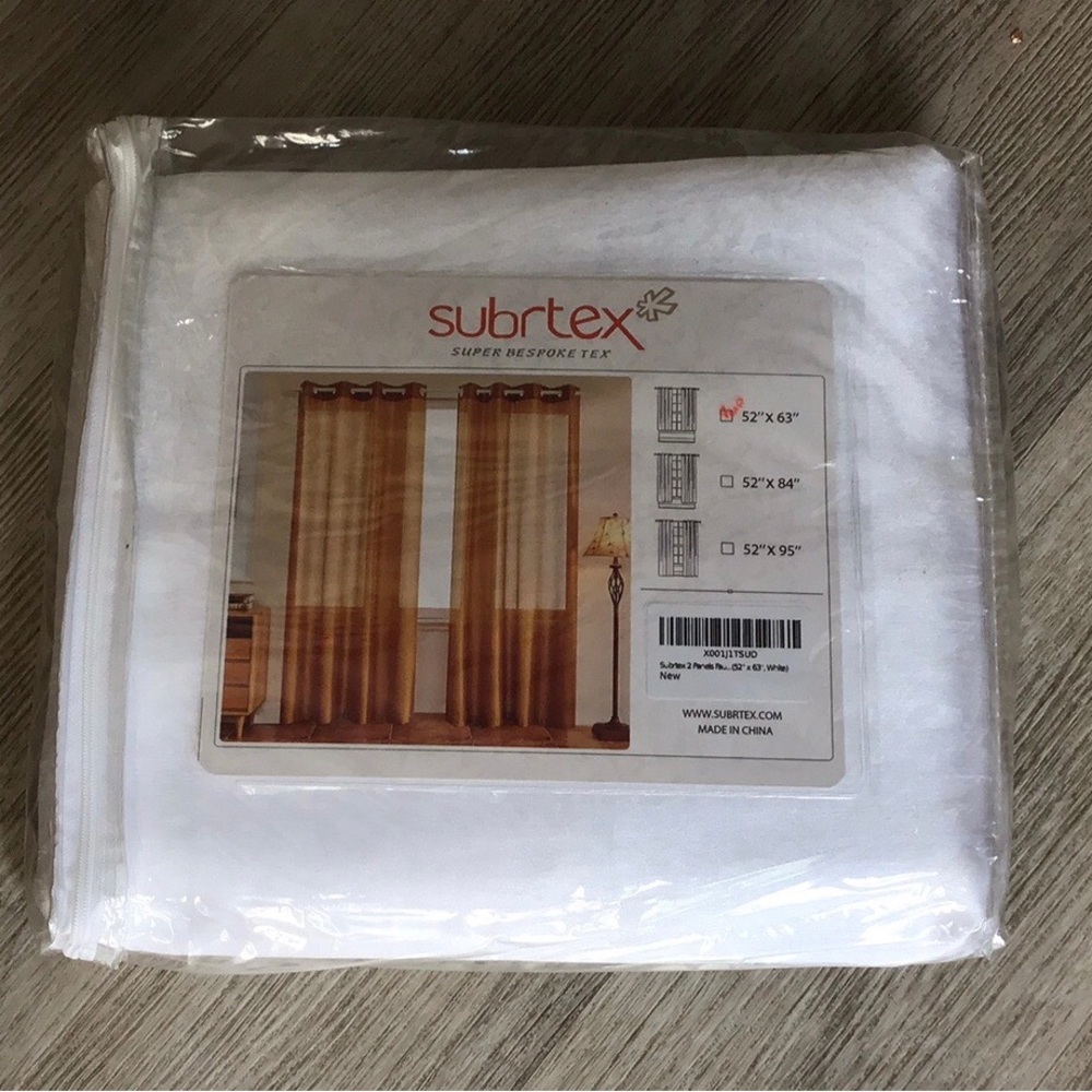 White Grommet Pair of Panels 52x63